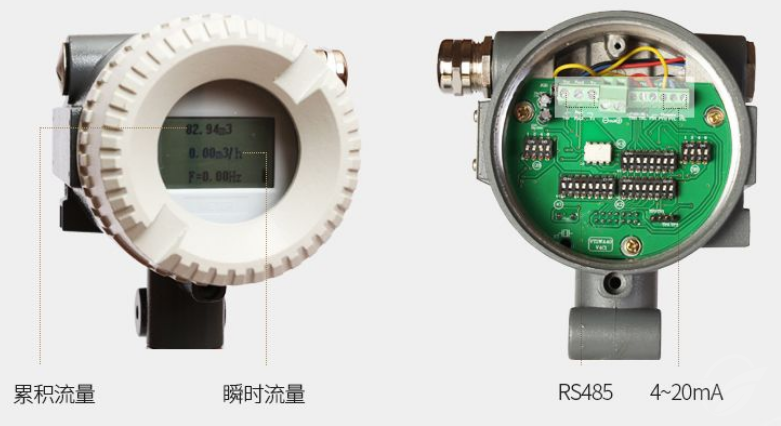 液體渦街氣體流量計內部線路連接圖